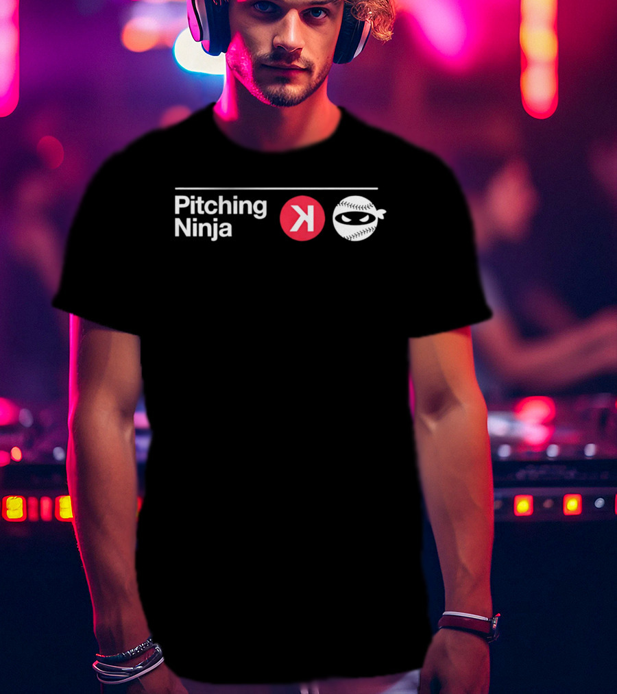 Pitching Ninja Backward K Baseball Mask White Red T-Shirt