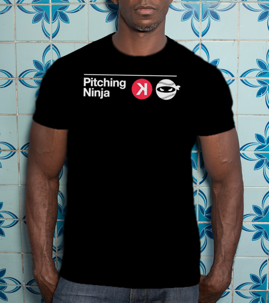 Pitching Ninja Backward K Baseball Mask White Red T-Shirt