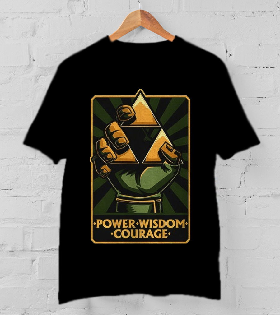 Power Wisdom Courage Triforce Hand The Legend Of Zelda T-Shirt