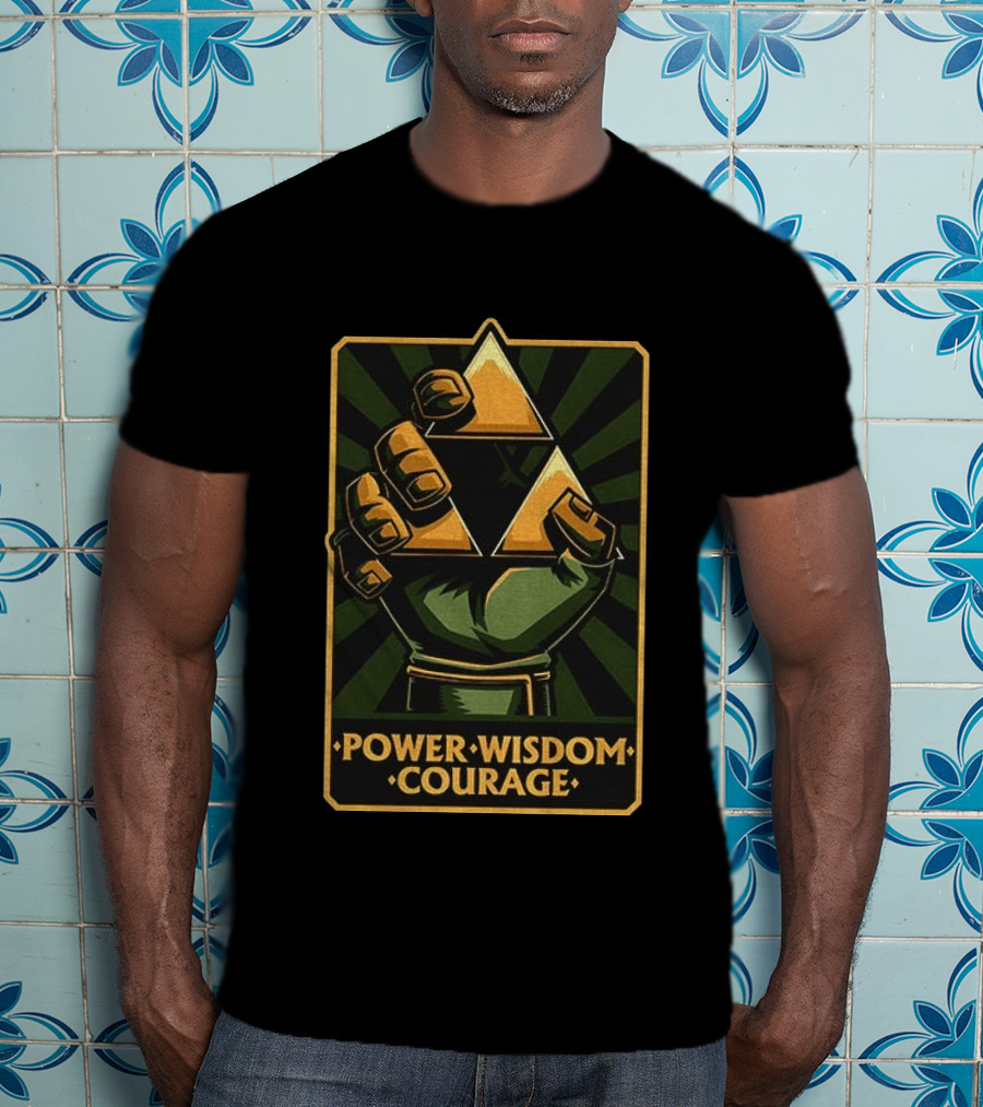 Power Wisdom Courage Triforce Hand The Legend Of Zelda T-Shirt