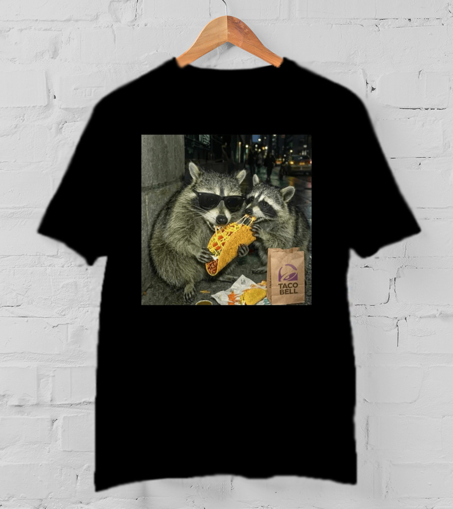 Taco Bell Raccoons Enjoying A Tasty Street Taco Night T-Shirt