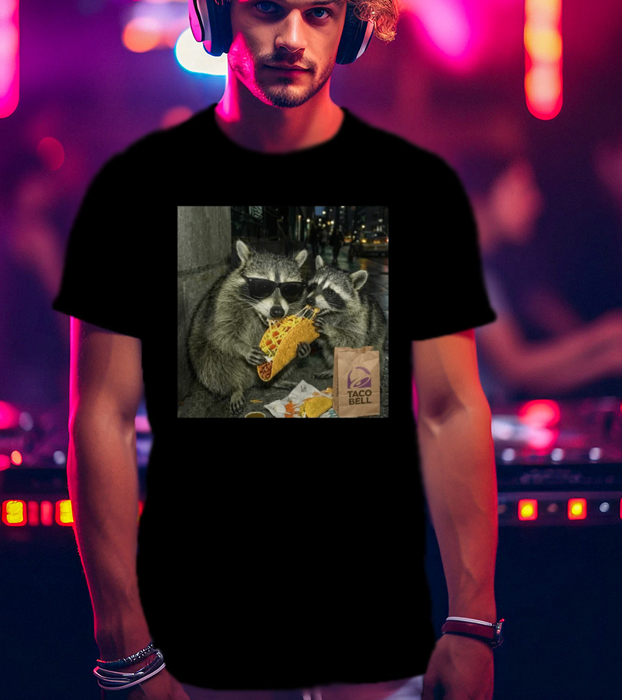 Taco Bell Raccoons Enjoying A Tasty Street Taco Night T-Shirt