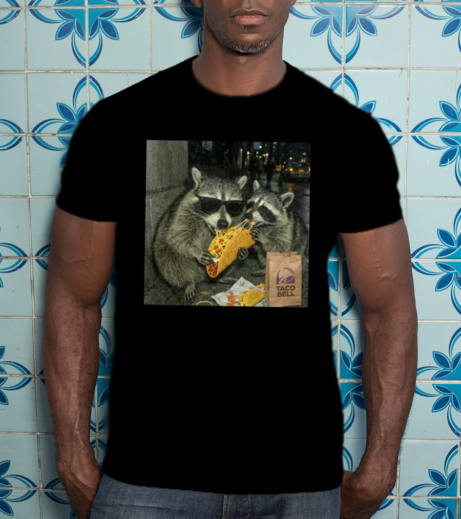 Taco Bell Raccoons Enjoying A Tasty Street Taco Night T-Shirt