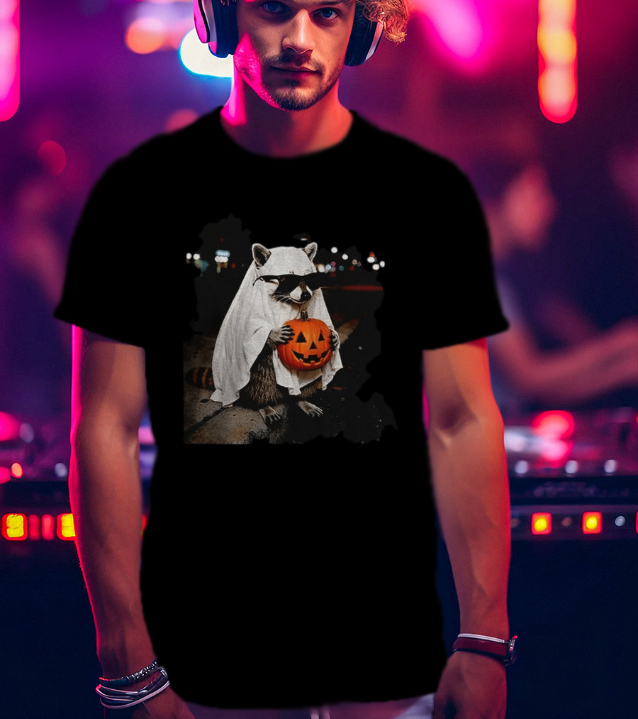 Raccoon Ghost Trick Or Treat Spooky Season Halloween T-Shirt