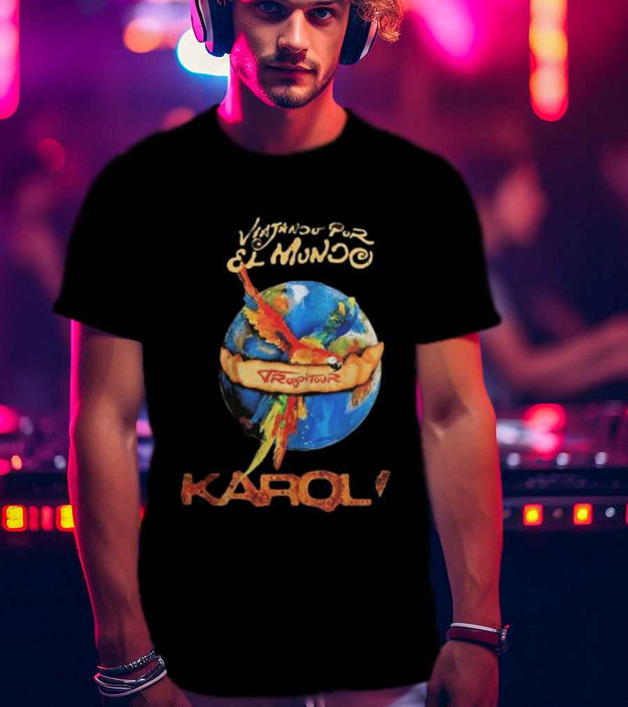 Viajando Por El Mundo Tropitour 2026 Karol G Dates T-Shirt