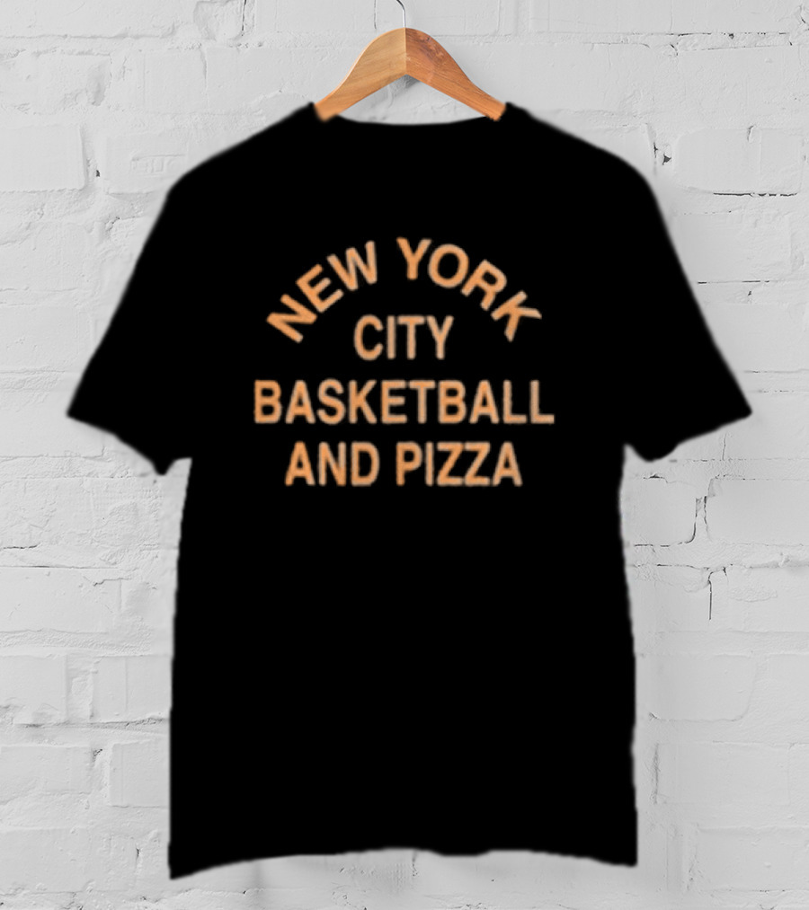 Local Hoops Heavy Indigo New York City Basketball And Pizza T-Shirt