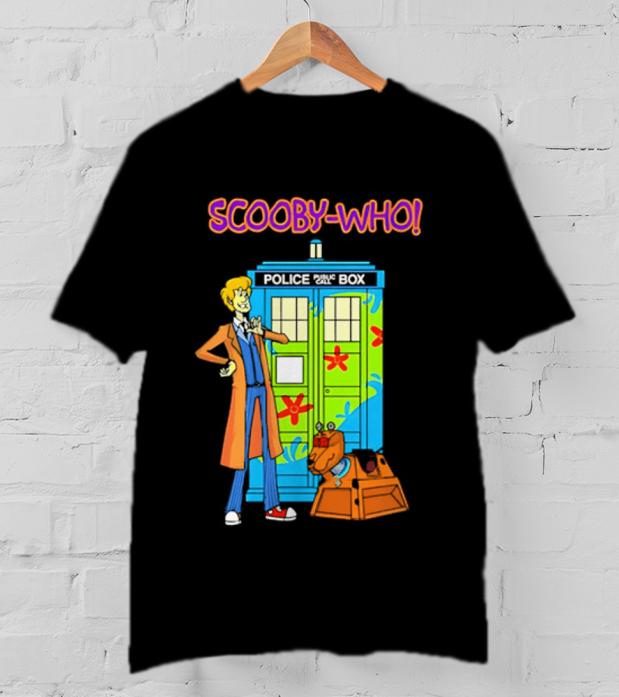 Scooby Who Shaggy Tenth Doctor Mystery Machine Painted Tardis K9 Robot T-Shirt
