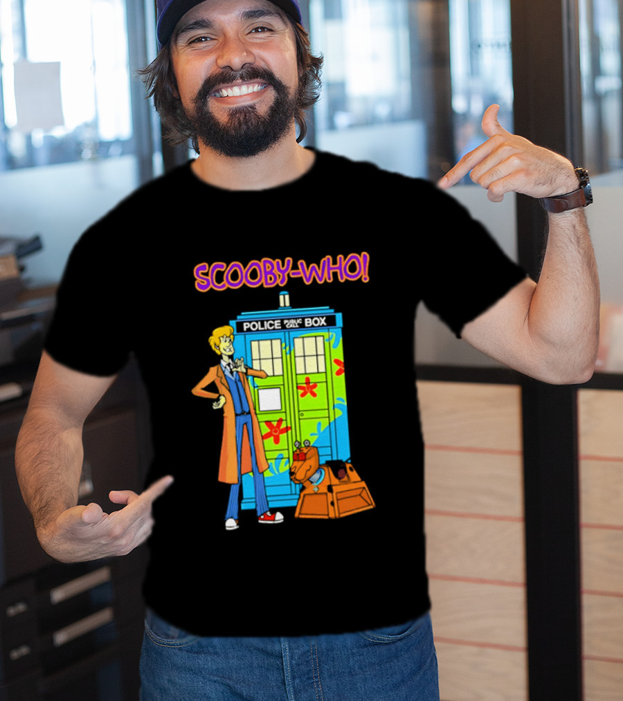 Scooby Who Shaggy Tenth Doctor Mystery Machine Painted Tardis K9 Robot T-Shirt
