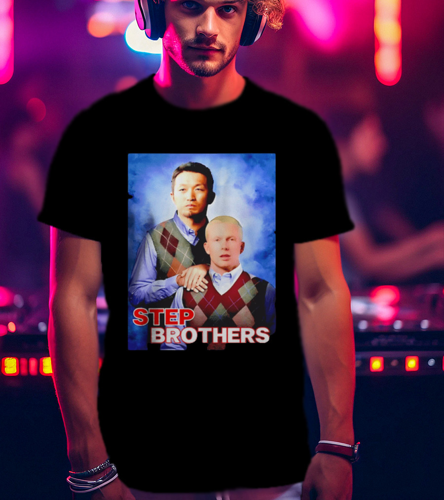 Step Brothers Two Men Argyle Vests Blue T-Shirt