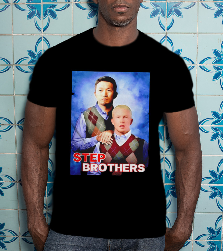 Step Brothers Two Men Argyle Vests Blue T-Shirt