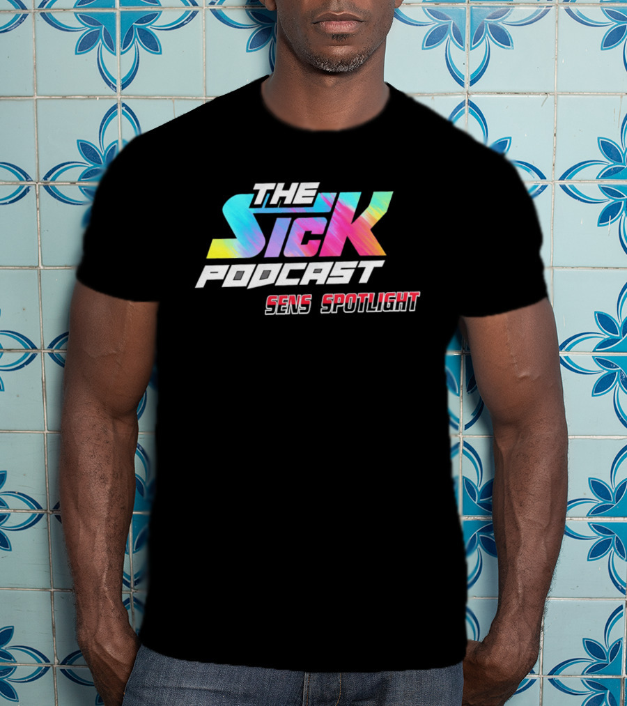 The Sick Podcast Sens Spotlight Colorful Neon Gradient T-Shirt