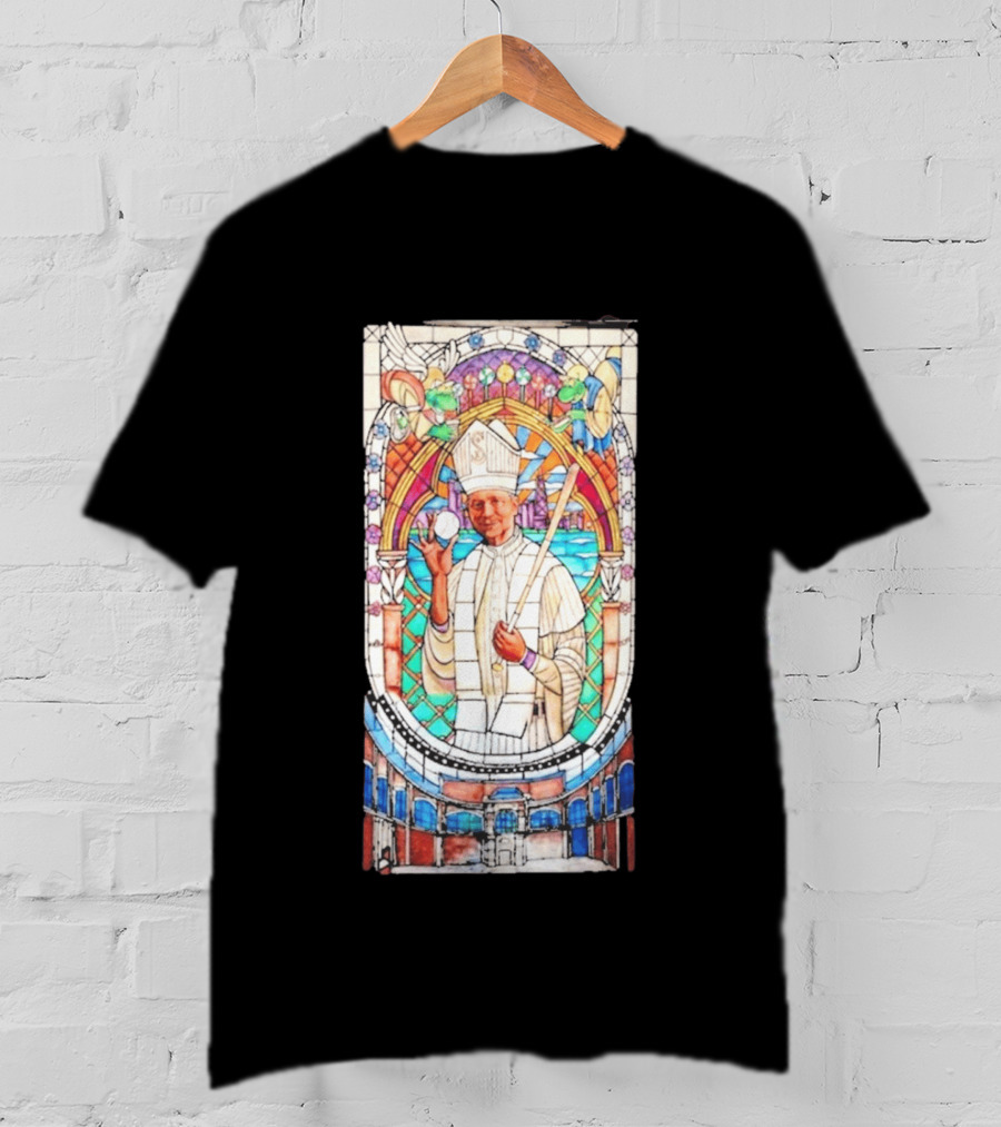 White Sox Pope Hat Stained Glass Painting T-Shirt