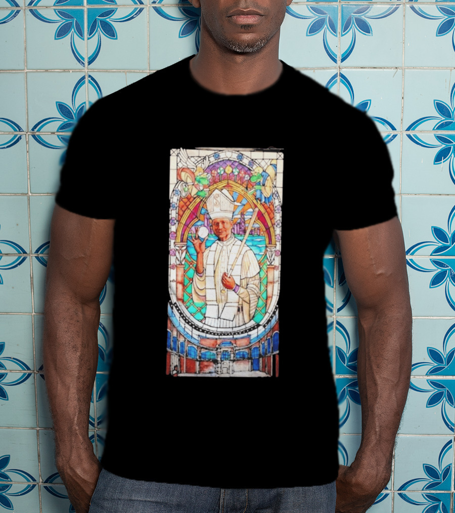 White Sox Pope Hat Stained Glass Painting T-Shirt