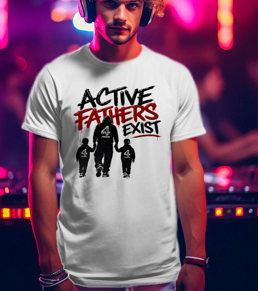 Active Fathers Exist Man Two Boys Walking Holding Hands T-Shirt
