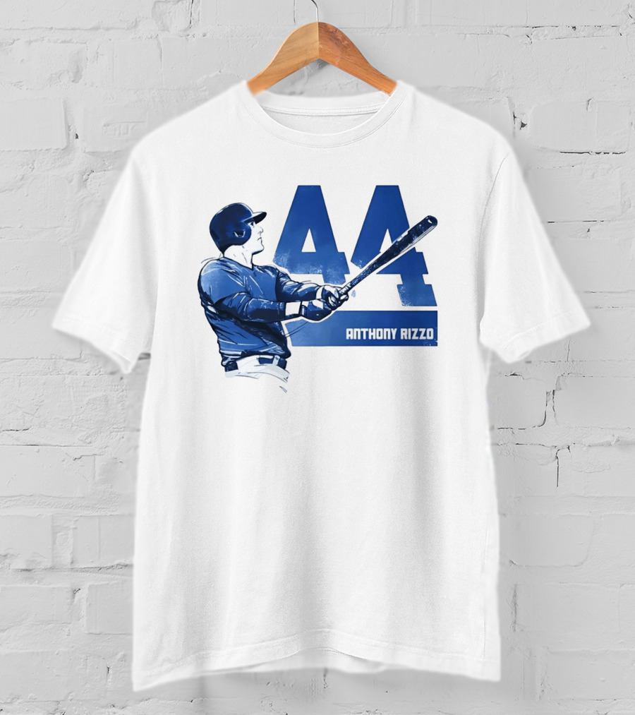 Anthony Rizzo 44 Swinging Blue Baseball Batter T-Shirt