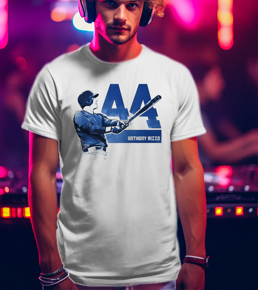 Anthony Rizzo 44 Swinging Blue Baseball Batter T-Shirt