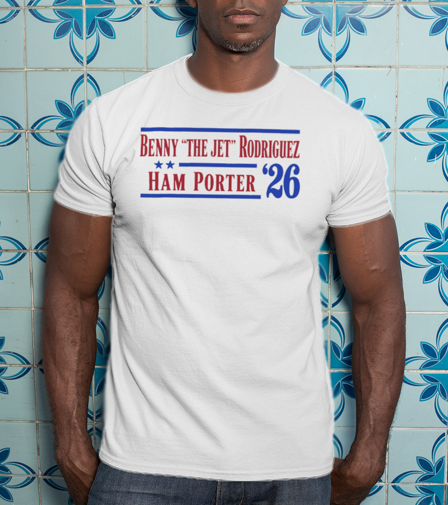 Benny The Jet Rodriguez Ham Porter 26 Stars Blue Lines T-Shirt