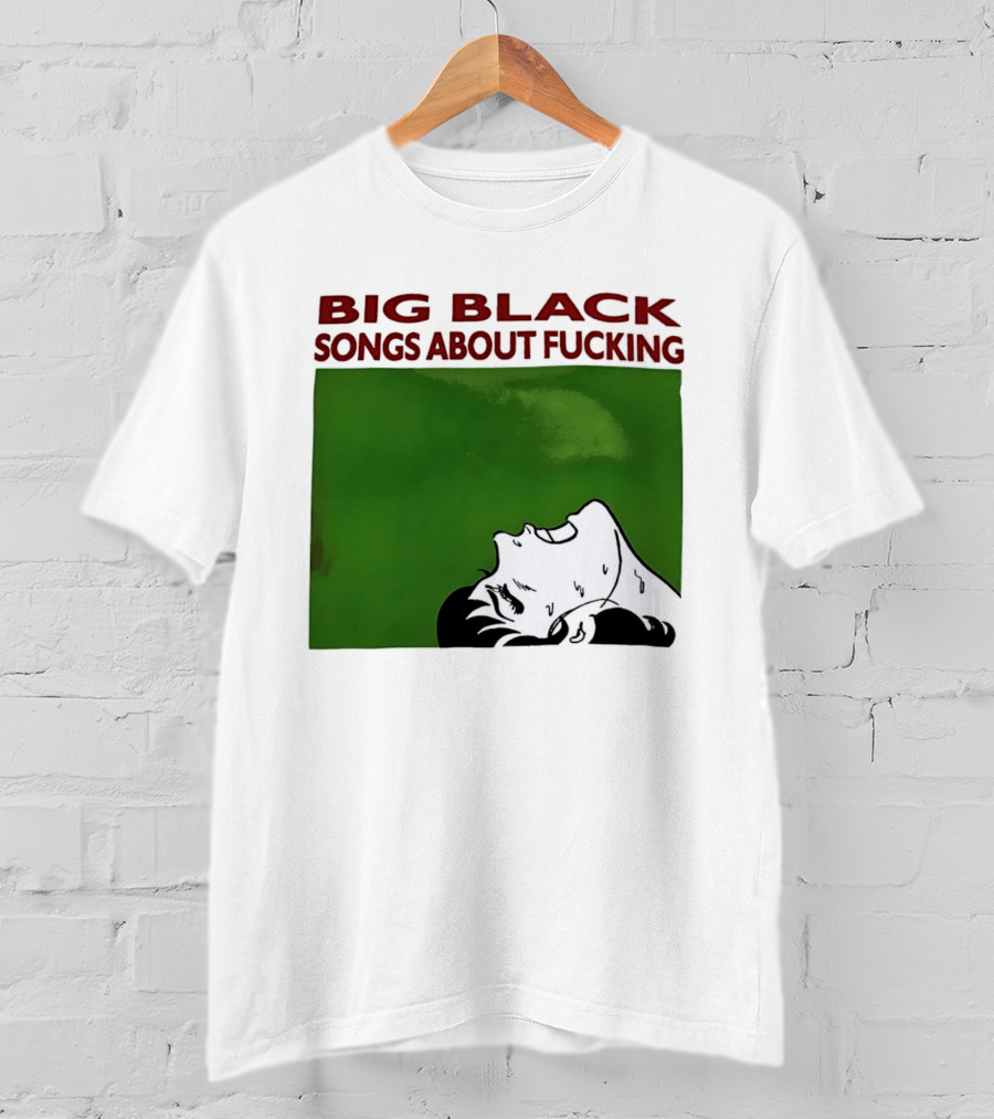 Big Black Songs About Fucking Green Background Sweating Face T-Shirt