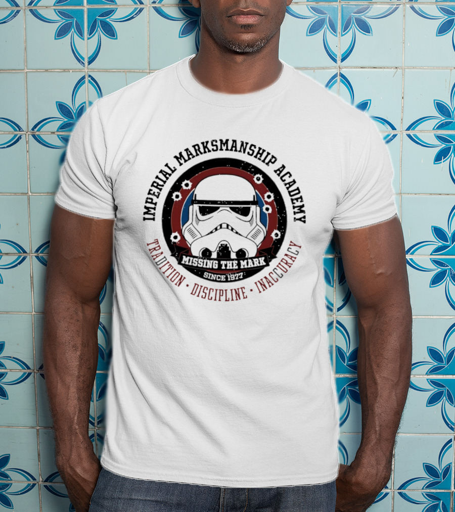 Imperial Marksmanship Academy Missing The Mark Since 1977 Tradition Discipline Inaccuracy Trooper Mask T-Shirt