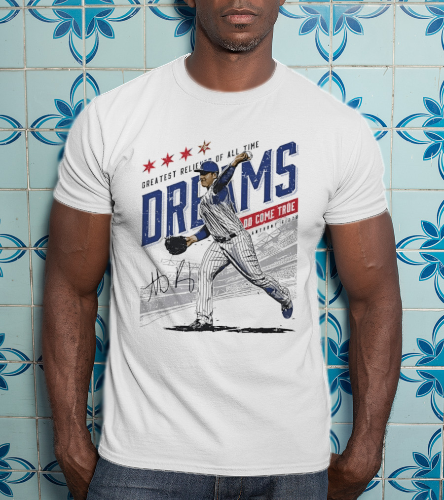 Chicago Cubs Greatest Reliever Of All Time Dreams Do Come True Anthony Rizzo Pitching Stadium Halftone T-Shirt