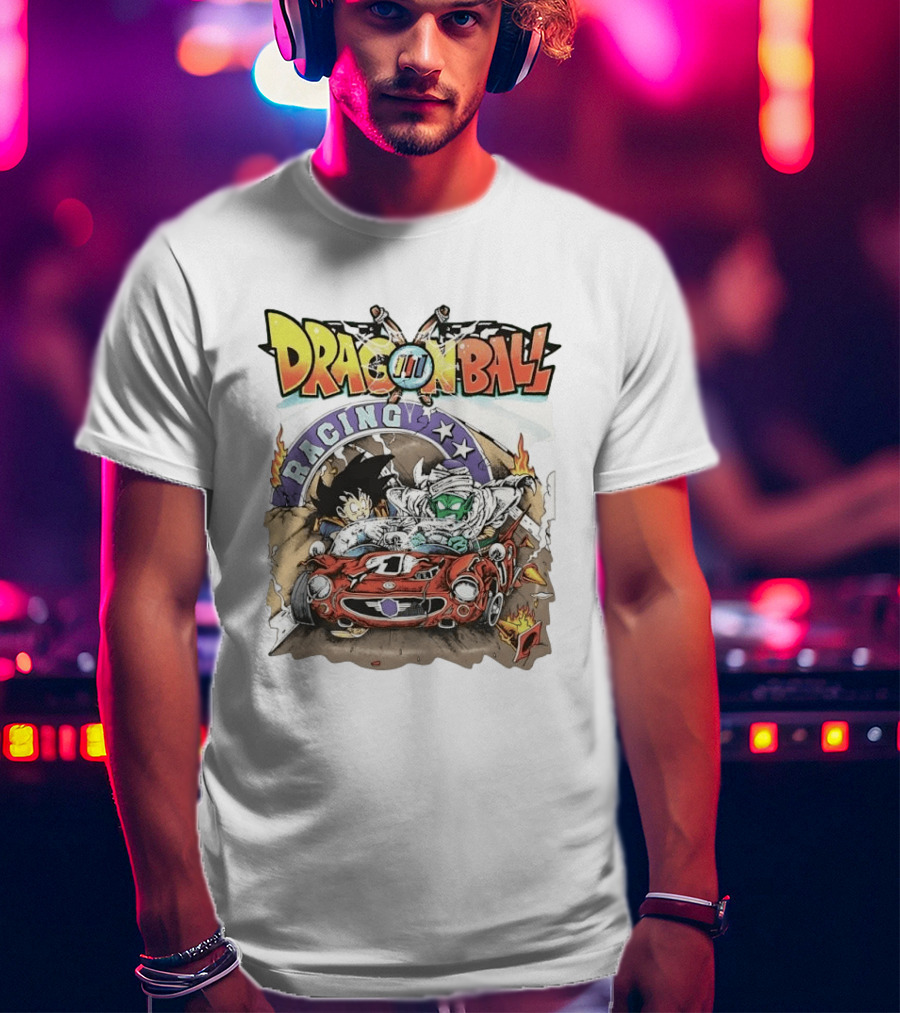 Dragon Ball Racing Goku Piccolo Red Racecar Adventure T-Shirt