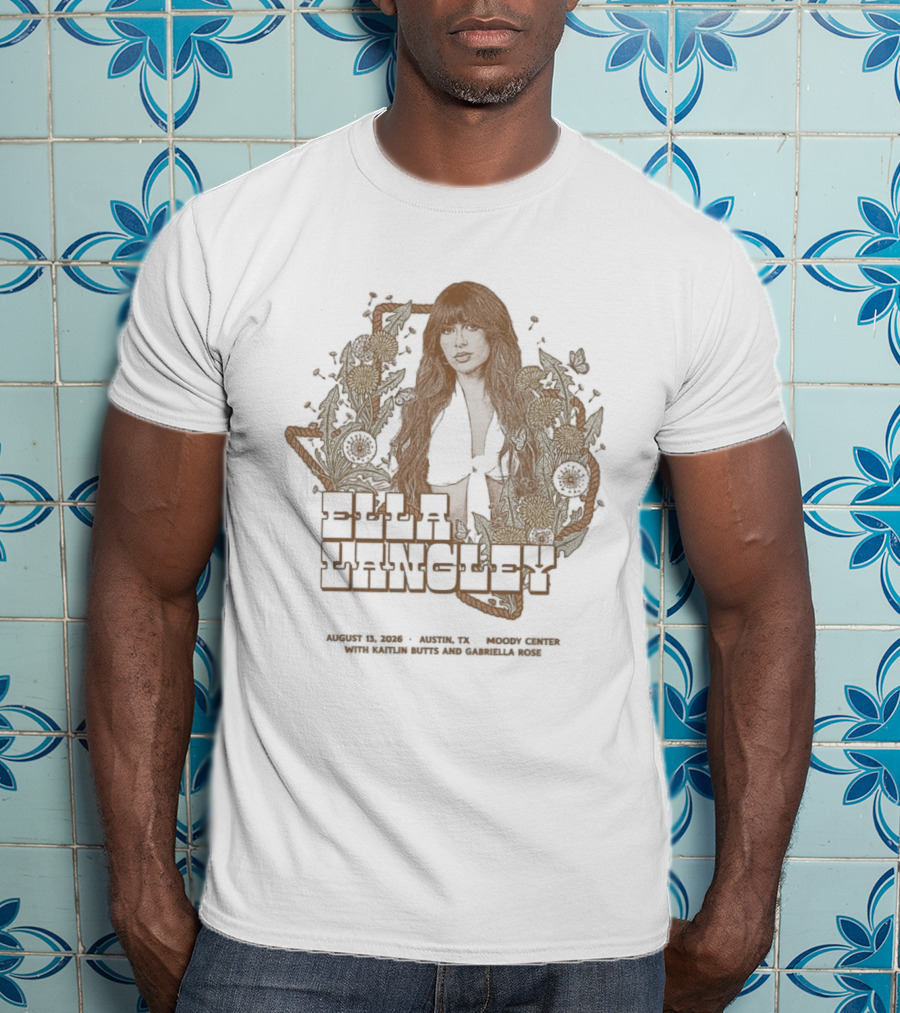 Ella Langley Moody Center 2026 Tour Austin Texas August 13th Vintage Floral Texas Map T-Shirt