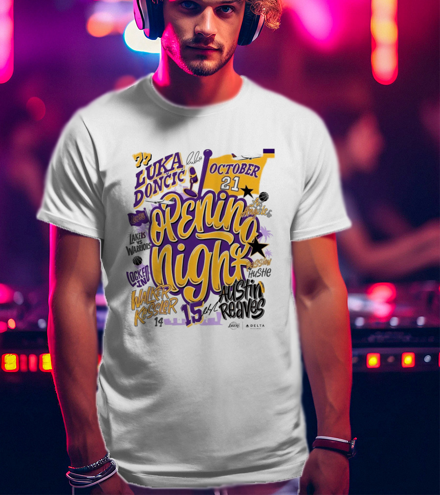 Los Angeles Lakers Luka Doncic Opening Night October 21 Walker Kessler Austin Reaves T-Shirt