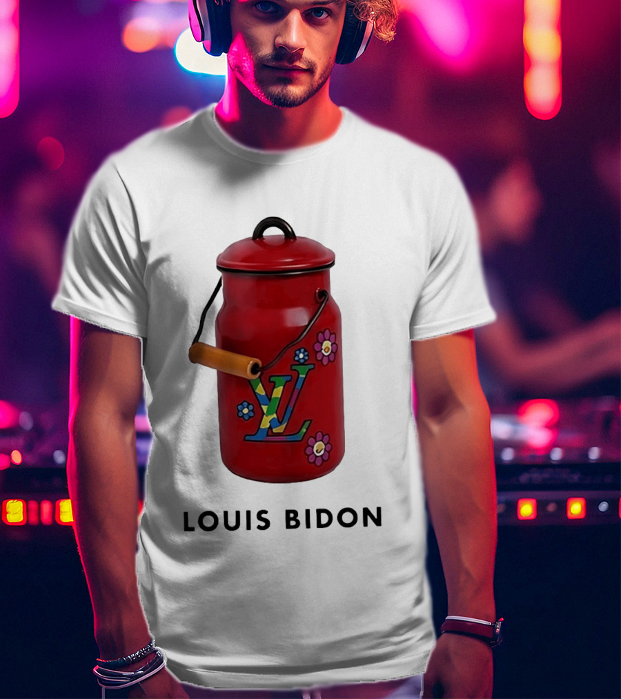 Louis Bidon Milk Jug Red Enamel Rainbow Monogram Flowers T-Shirt