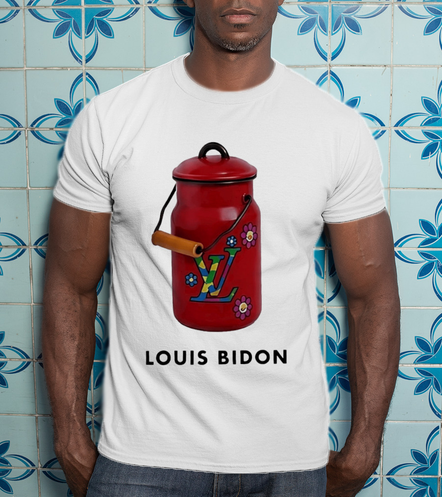Louis Bidon Milk Jug Red Enamel Rainbow Monogram Flowers T-Shirt