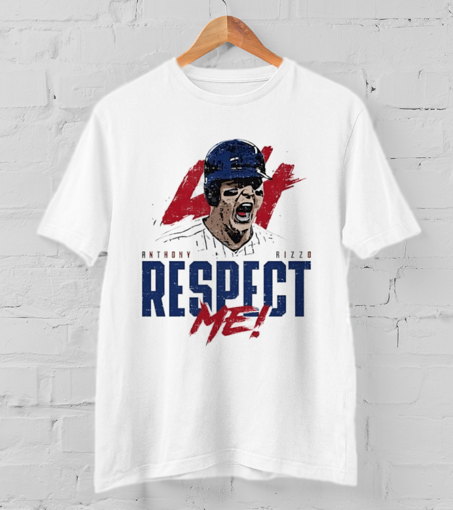 Anthony Rizzo Respect Me Screaming Baseball Player Distressed 44 Red T-Shirt