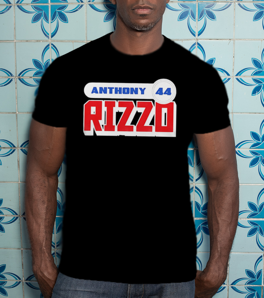 Anthony Rizzo 44 Red Blue Block Jersey Number T-Shirt
