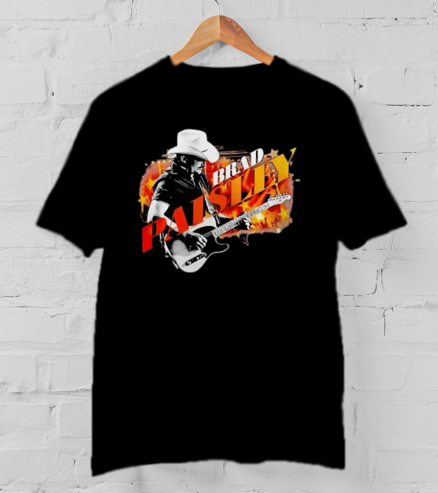 Brad Paisley Cowboy Hat Electric Guitar Musician Scene T-Shirt