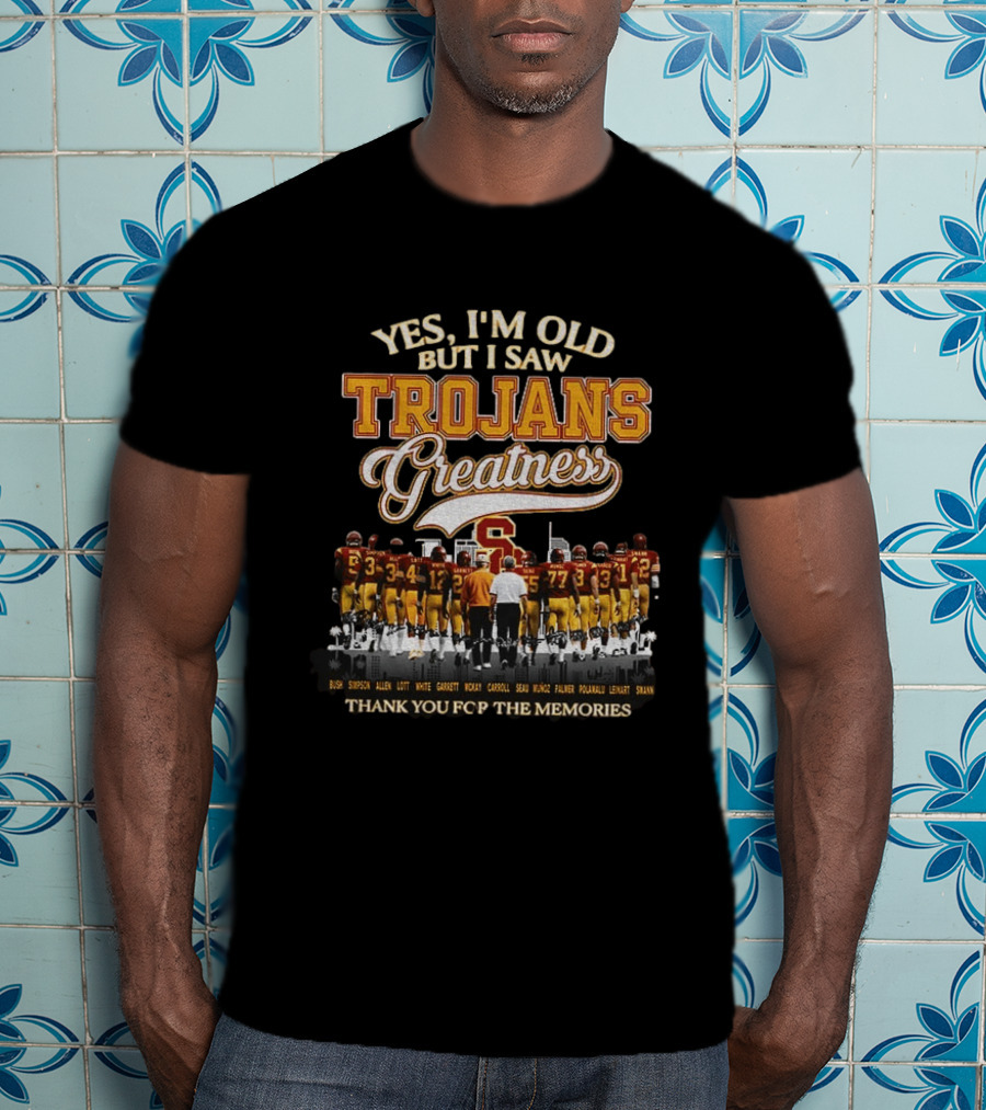 Yes I'm Old But I Saw Trojans Greatness Bush Simpson Allen Lott White Garrett McKay Carroll Seau Thank You For The Memories T-Shirt