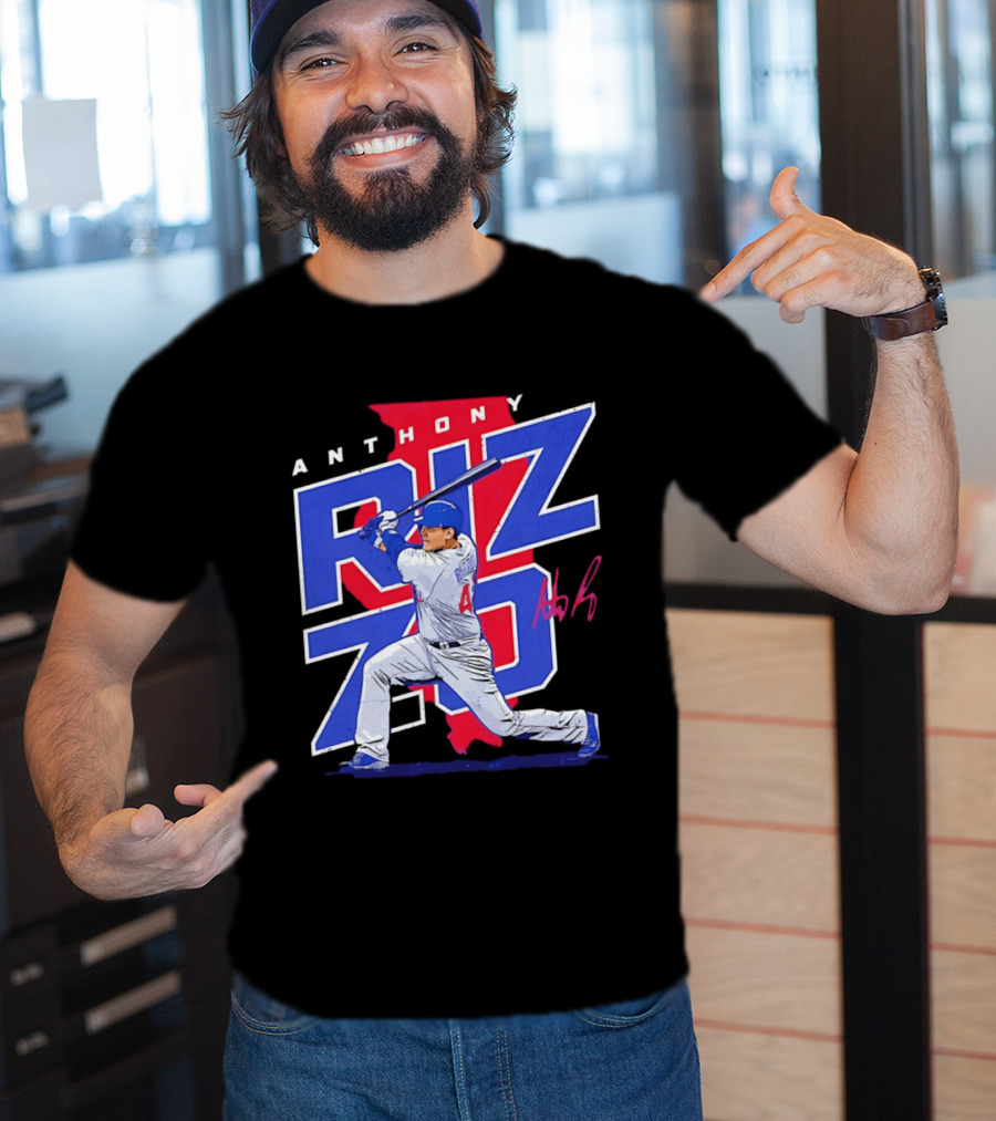 Anthony Rizzo 44 Chicago Cubs Batting Illinois Map T-Shirt