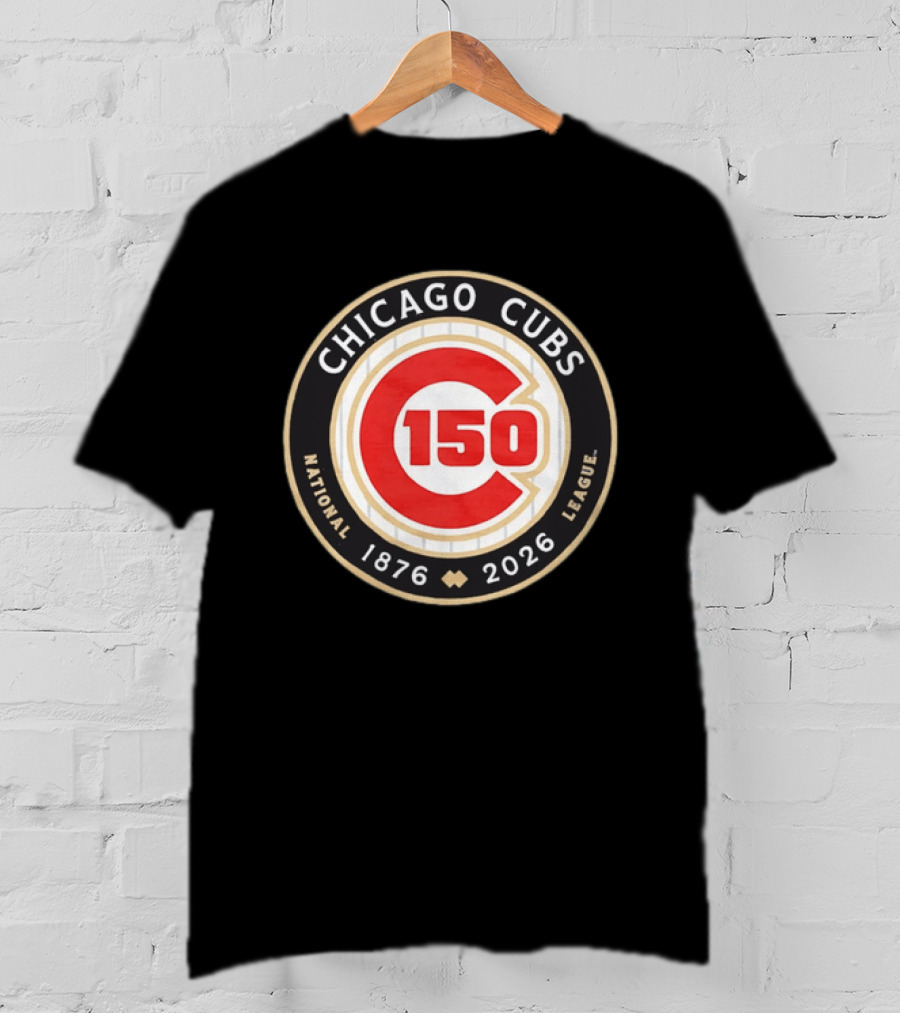 Chicago Cubs National League 150th Anniversary 1876 2026 Pinstripes T-Shirt