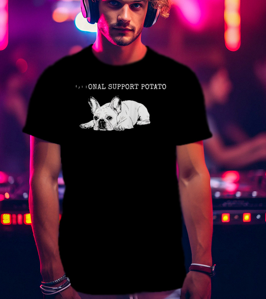Emotional Support Potato French Bulldog Dog Lovers Humor T-Shirt