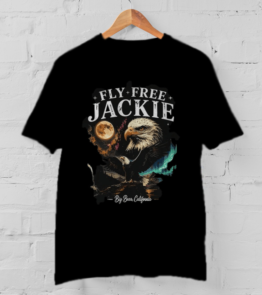 Fly Free Jackie Eagle Moon Big Bear California T-Shirt
