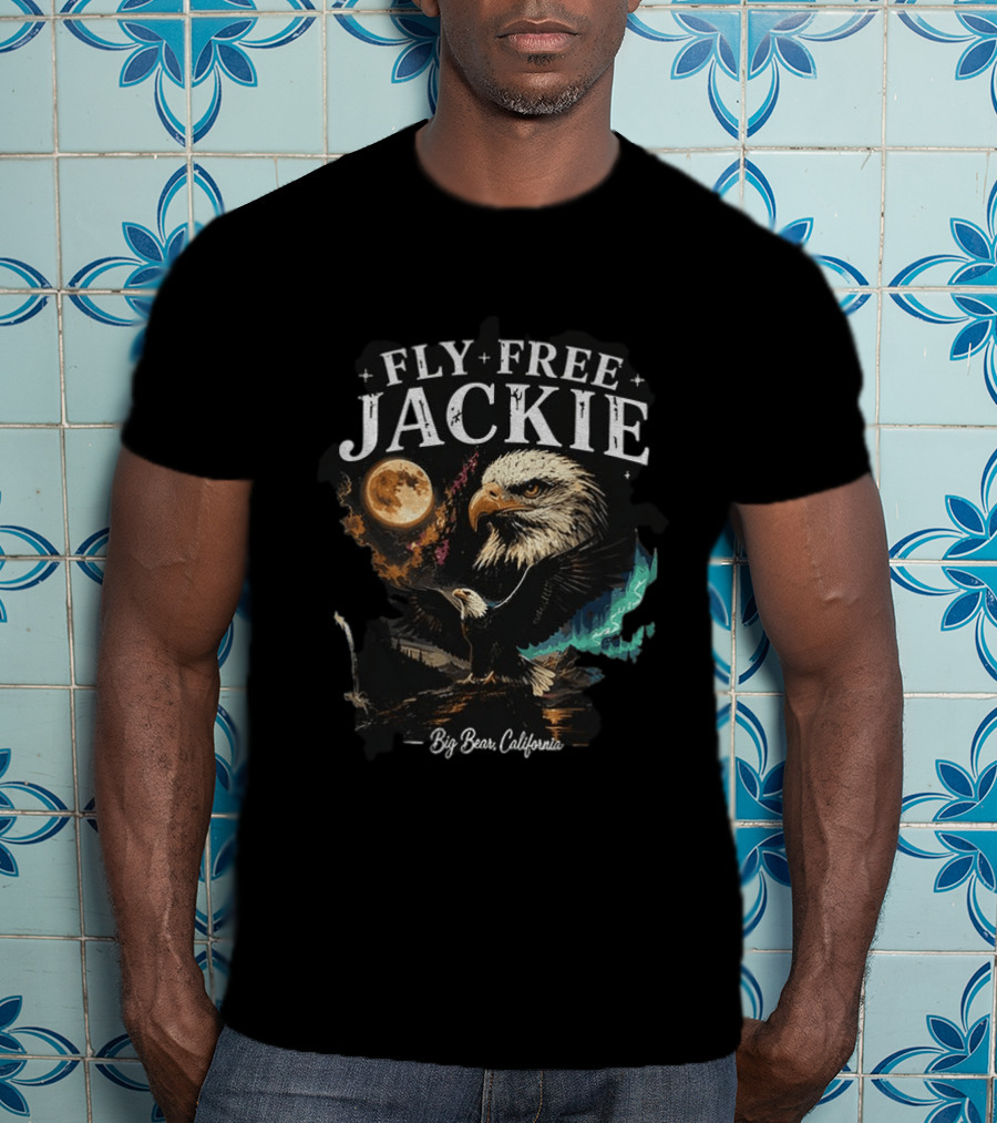 Fly Free Jackie Eagle Moon Big Bear California T-Shirt