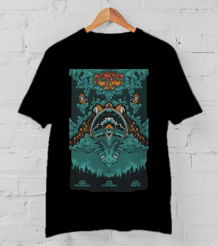 Joe Russo's Almost Dead Tour 2026 Portland Pioneer Courthouse Square Eugene Cuthbert Amphitheater Carnation Remlinger Farms Psychedelic T-Shirt