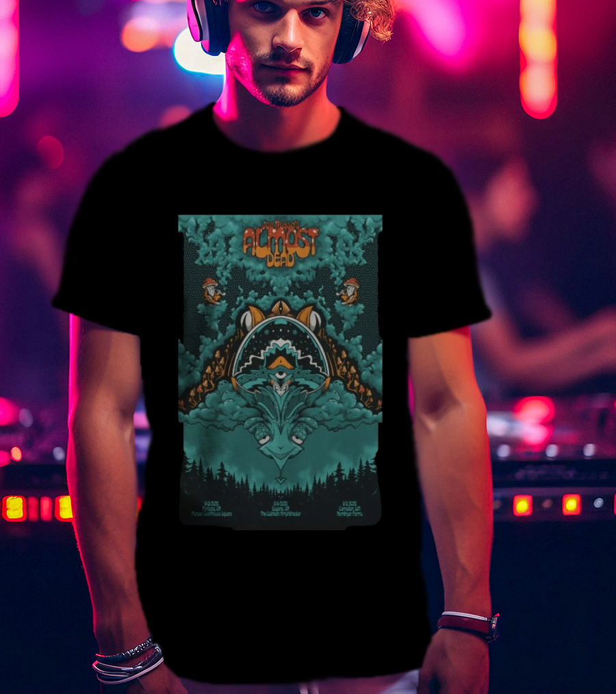 Joe Russo's Almost Dead Tour 2026 Portland Pioneer Courthouse Square Eugene Cuthbert Amphitheater Carnation Remlinger Farms Psychedelic T-Shirt