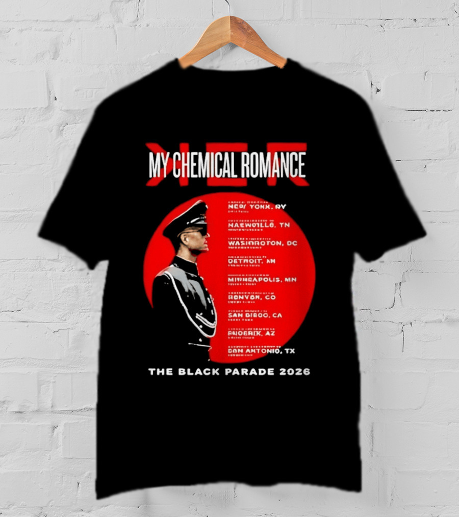 My Chemical Romance The Black Parade 2026 Tour Cities T-Shirt