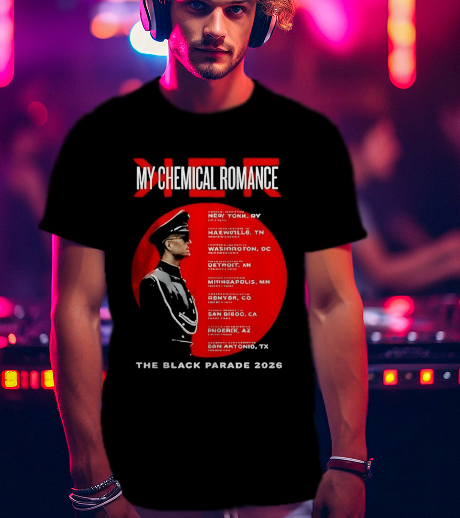 My Chemical Romance The Black Parade 2026 Tour Cities T-Shirt