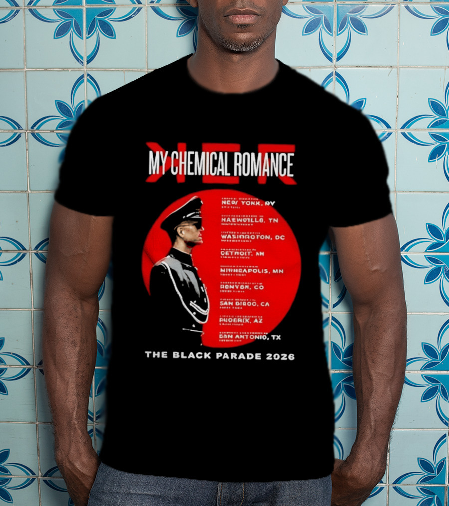 My Chemical Romance The Black Parade 2026 Tour Cities T-Shirt