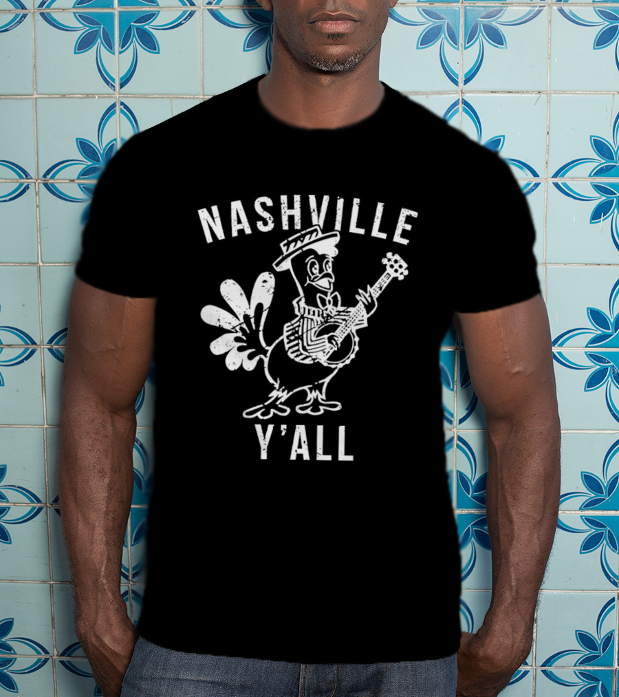 Nashville Y'all Turkey Playing Guitar T-Shirt
