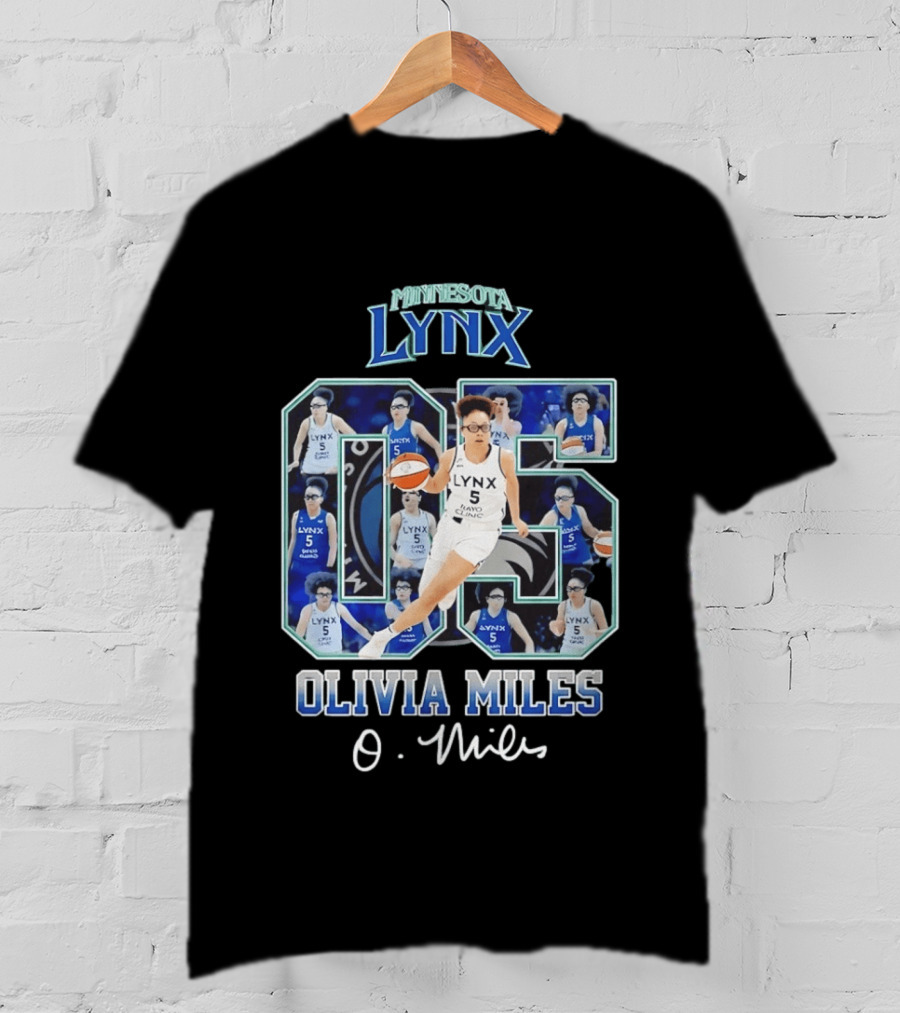 Minnesota Lynx Olivia Miles No 5 WNBA Collage T-Shirt