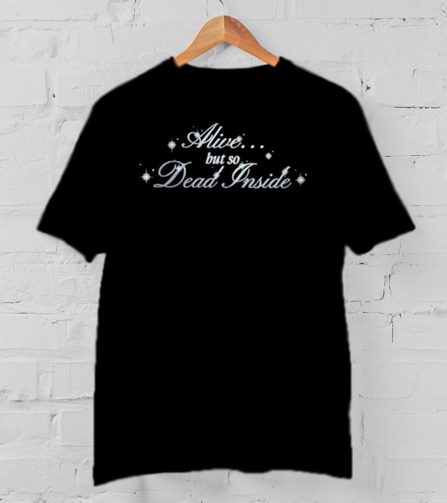 Hannah Diamond Fade Away Alive But So Dead Inside Text With Stars T-Shirt