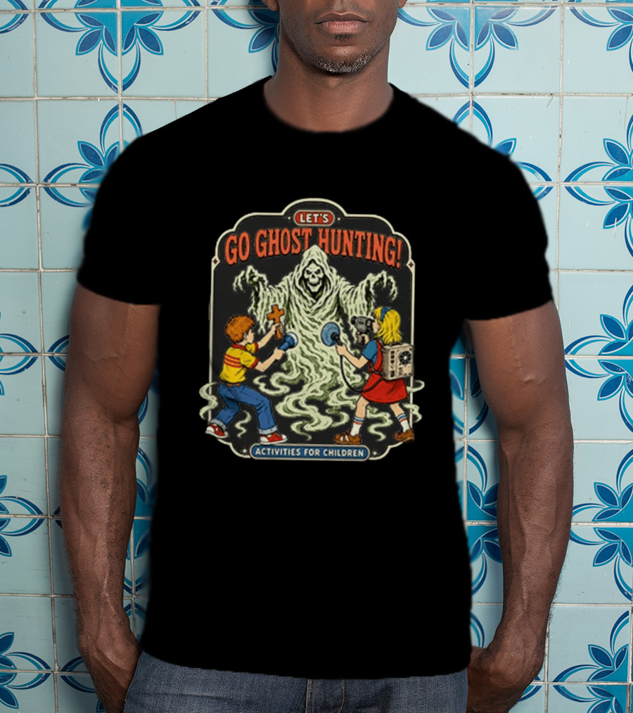 Let's Go Ghost Hunting Activities For Children With Scary Ghoul And Kids T-Shirt