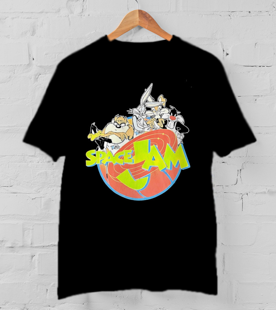 Space Jam Looney Tunes Characters Dynamic Pose T-Shirt