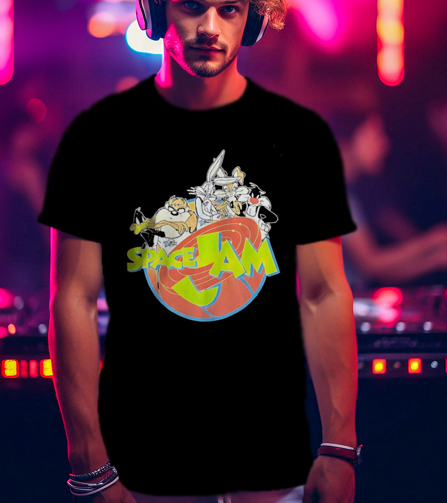 Space Jam Looney Tunes Characters Dynamic Pose T-Shirt