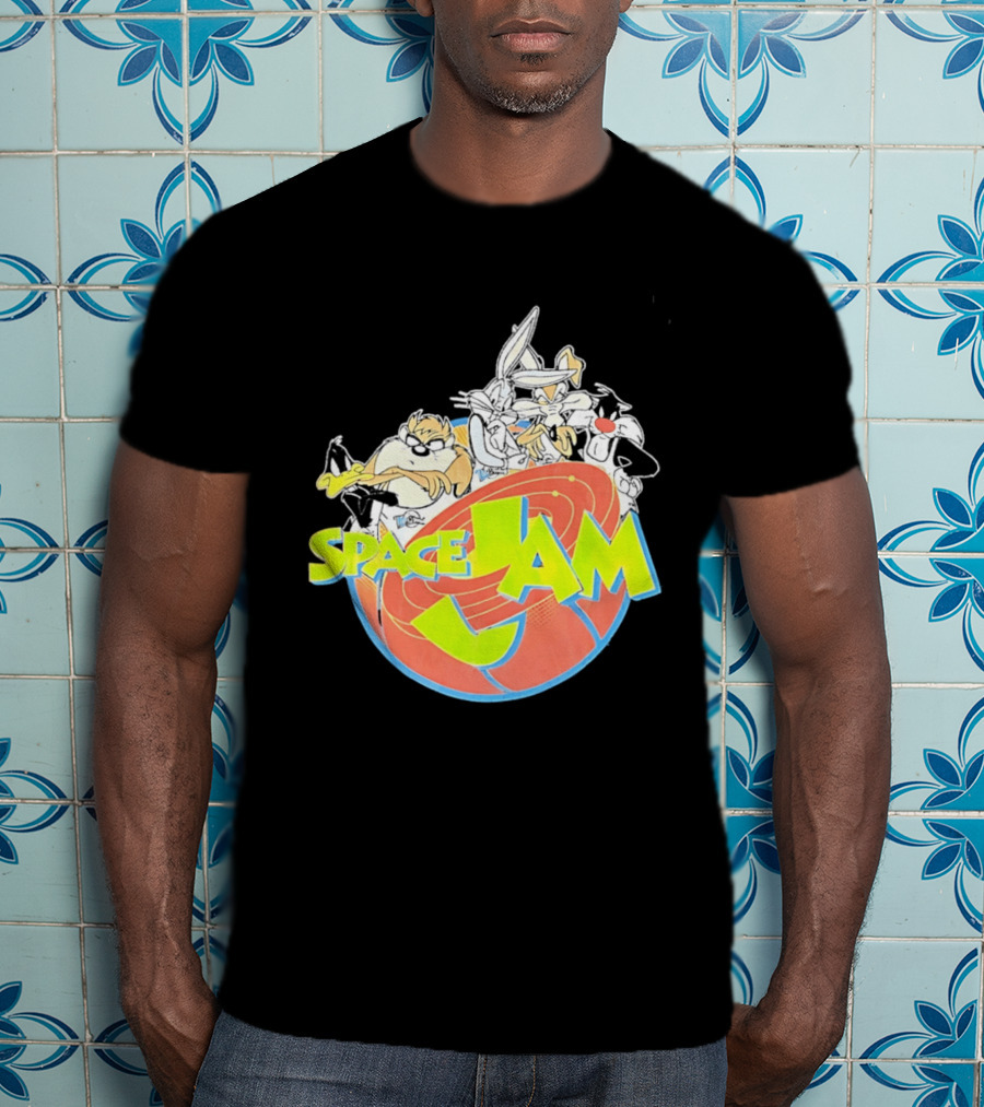 Space Jam Looney Tunes Characters Dynamic Pose T-Shirt